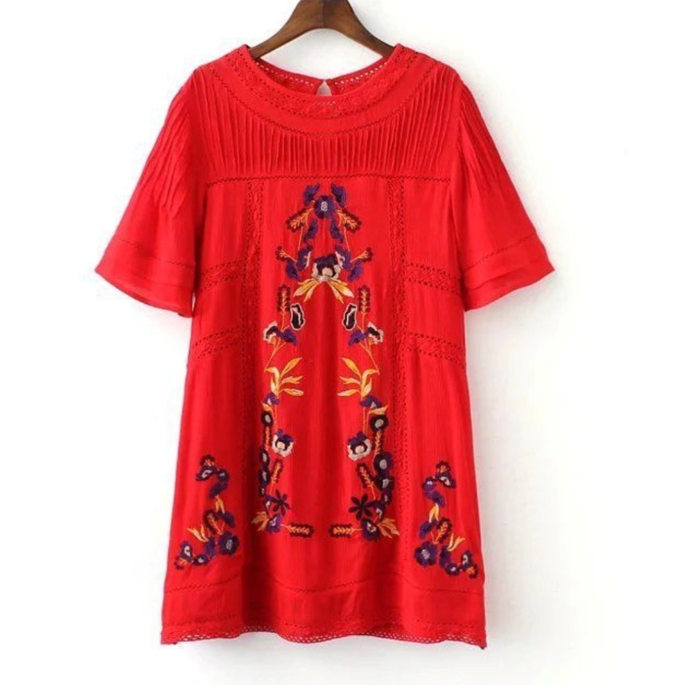 Boho floral mini dress